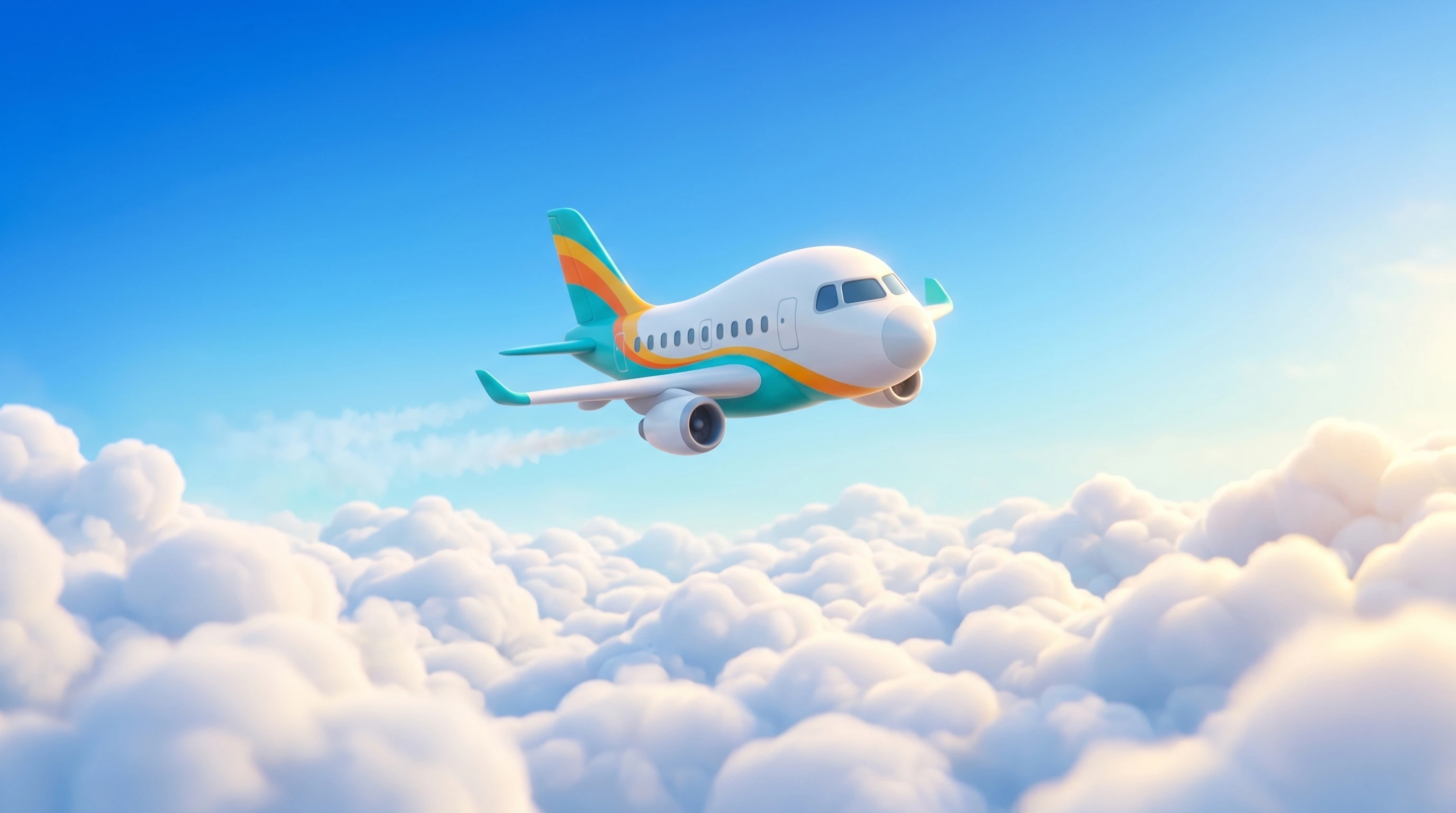 A plane flies above the clouds as a young traveler gets connected with Signal Side.